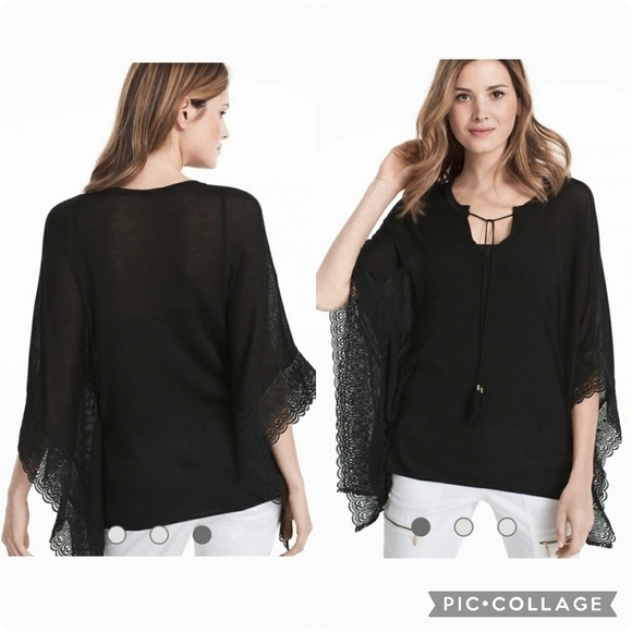 NWT WHBM White House Black Market Butterfly Lace Pullover Sweater - Picture 6 of 10